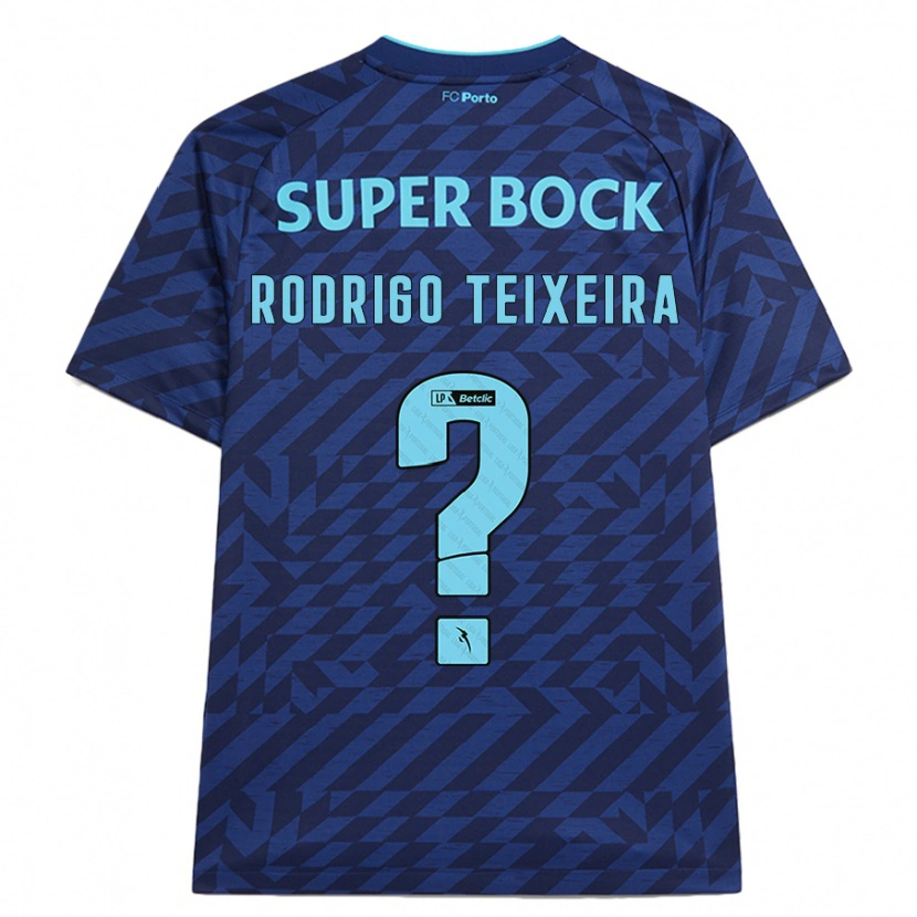 Danxen Kinderen Rodrigo Teixeira #0 Marineblauw Thuisshirt Derde Tenue 2024/25 T-Shirt