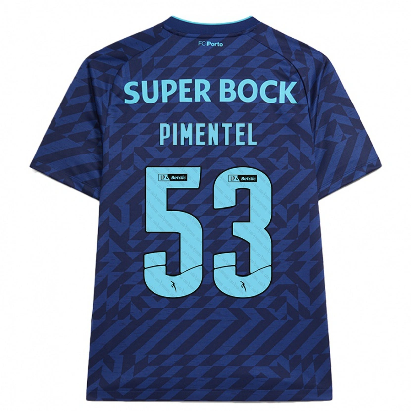 Danxen Kinderen Eric Pimentel #53 Marineblauw Thuisshirt Derde Tenue 2024/25 T-Shirt