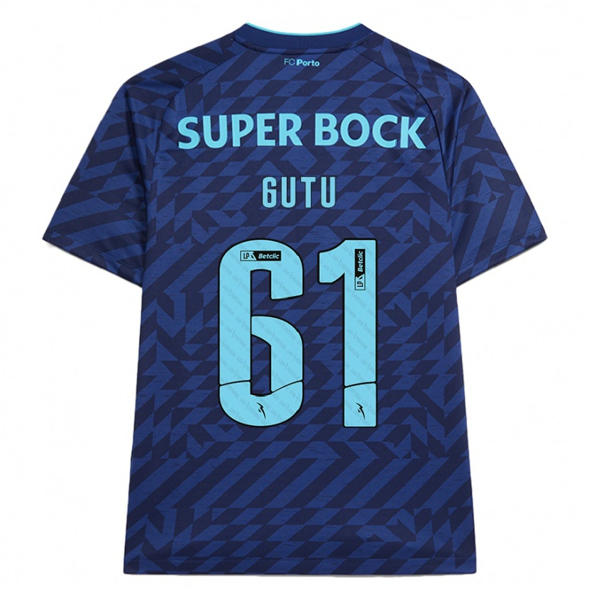 Danxen Kinderen Denis Gutu #61 Marineblauw Thuisshirt Derde Tenue 2024/25 T-Shirt