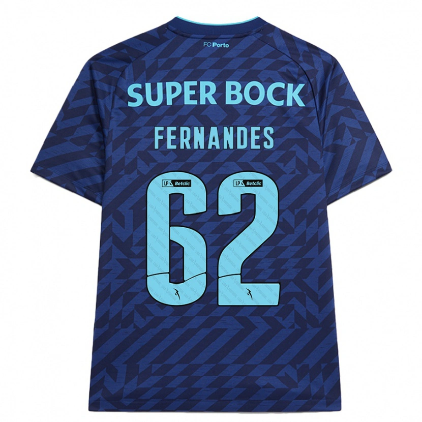 Danxen Kinderen Rodrigo Fernandes #62 Marineblauw Thuisshirt Derde Tenue 2024/25 T-Shirt