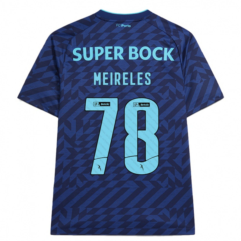 Danxen Kinderen Jorge Meireles #78 Marineblauw Thuisshirt Derde Tenue 2024/25 T-Shirt