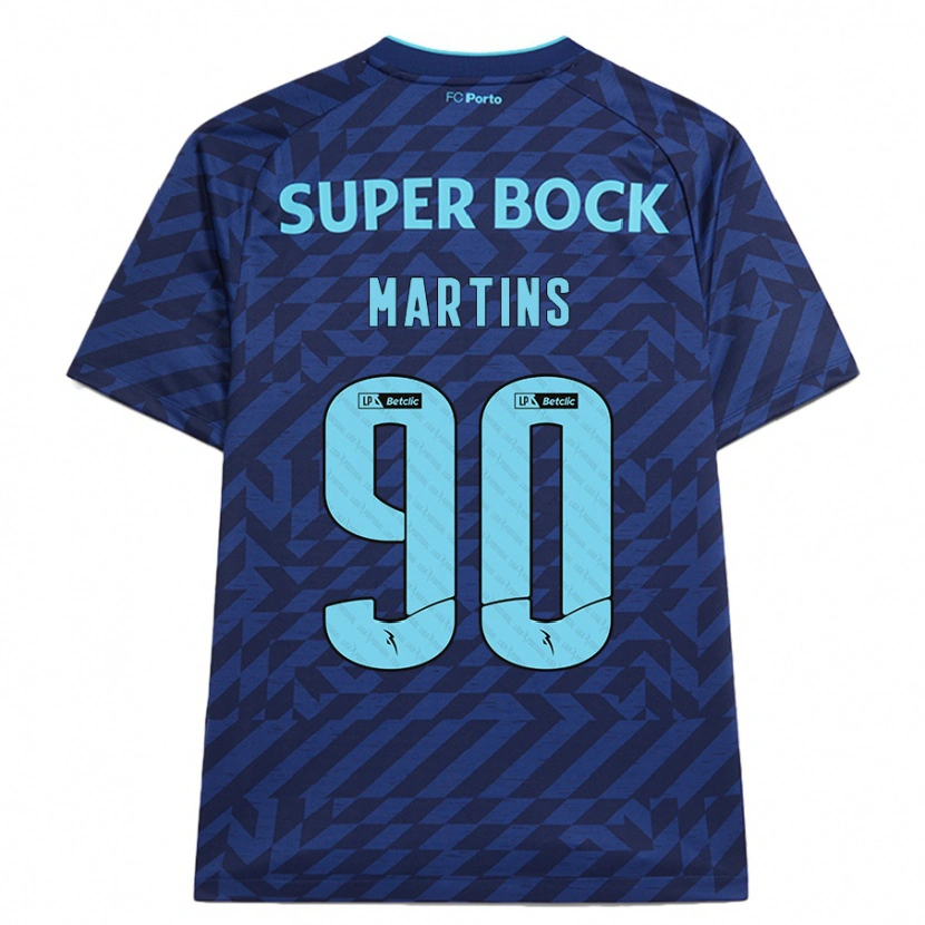 Danxen Kinderen Gil Martins #90 Marineblauw Thuisshirt Derde Tenue 2024/25 T-Shirt