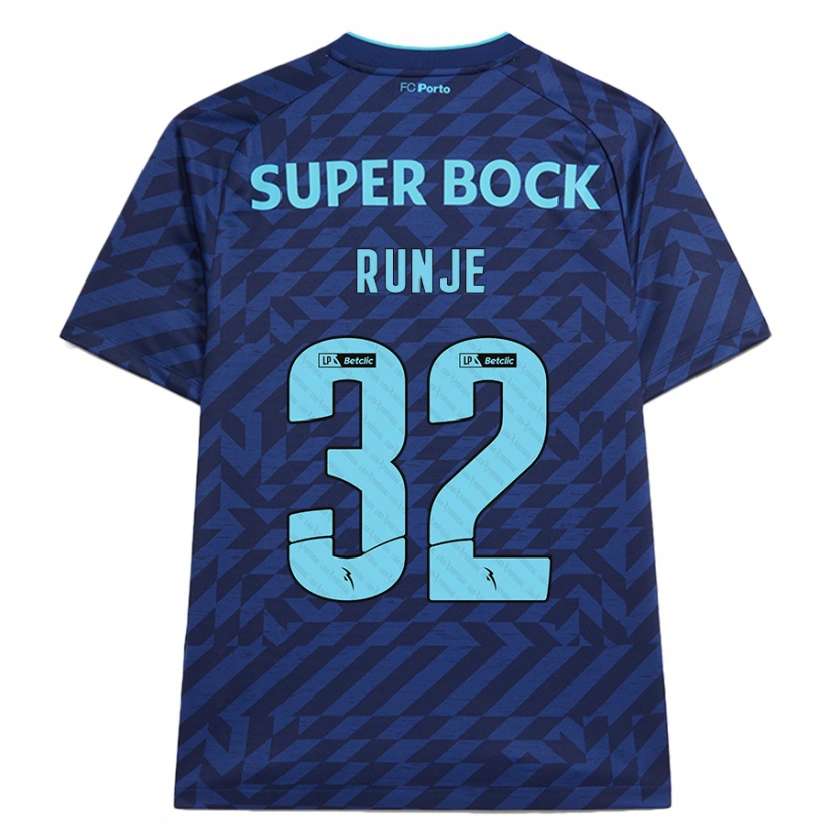 Danxen Kinderen Roko Runje #32 Marineblauw Thuisshirt Derde Tenue 2024/25 T-Shirt