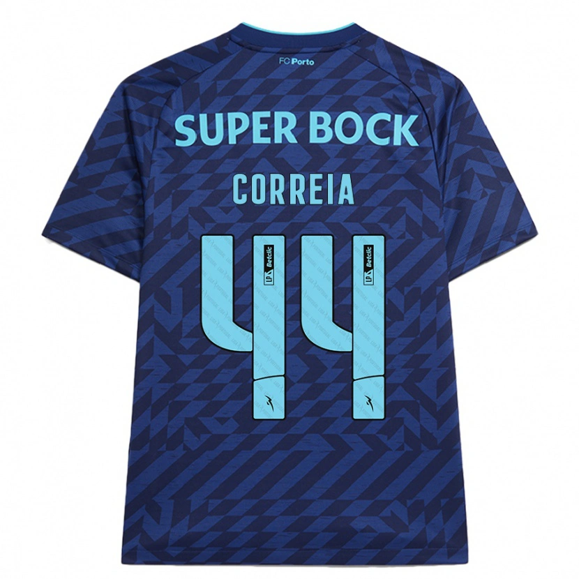 Danxen Kinderen Romain Correia #44 Marineblauw Thuisshirt Derde Tenue 2024/25 T-Shirt