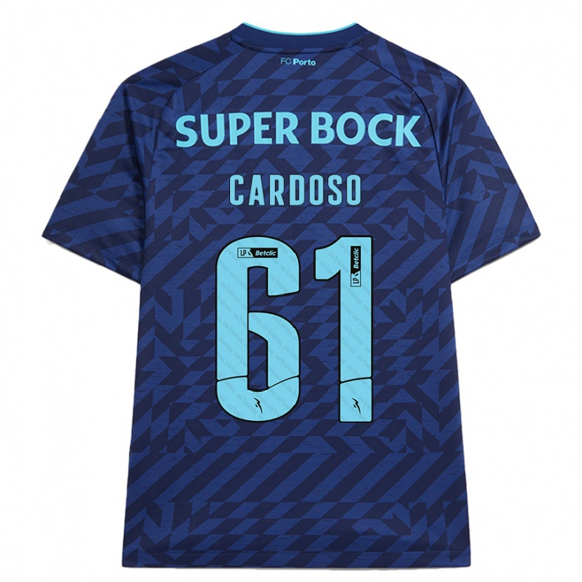 Danxen Kinderen Ivan Cardoso #61 Marineblauw Thuisshirt Derde Tenue 2024/25 T-Shirt