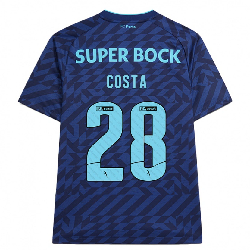 Danxen Kinderen Bruno Costa #28 Marineblauw Thuisshirt Derde Tenue 2024/25 T-Shirt