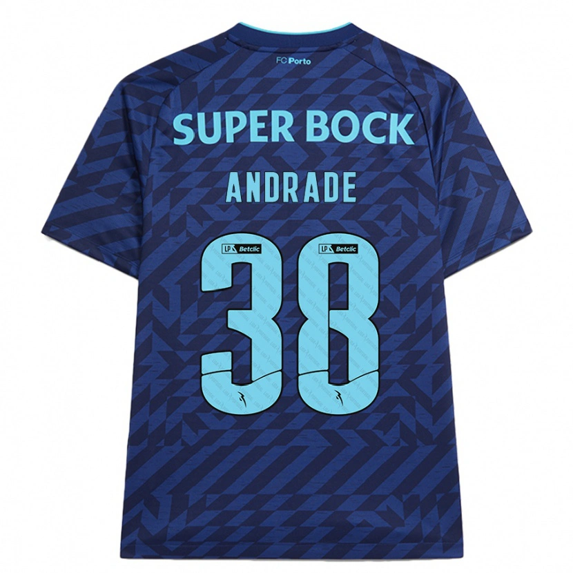 Danxen Kinderen Fernando Andrade #38 Marineblauw Thuisshirt Derde Tenue 2024/25 T-Shirt