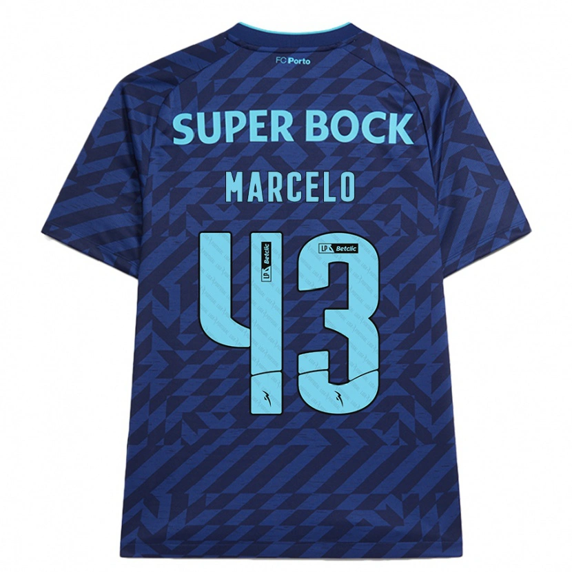 Danxen Kinderen Joao Marcelo #43 Marineblauw Thuisshirt Derde Tenue 2024/25 T-Shirt