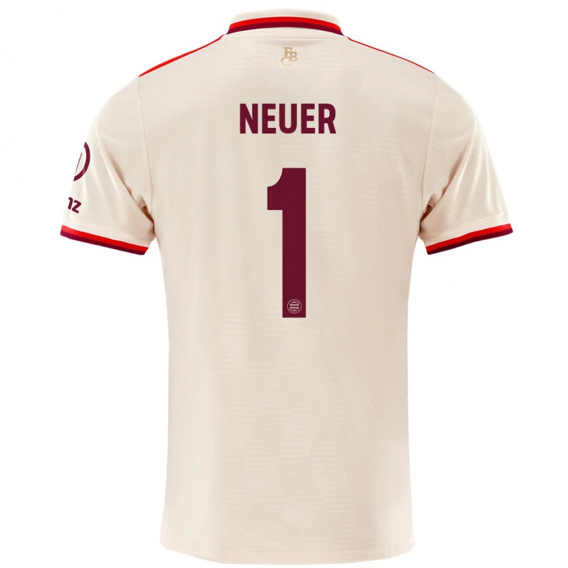 Danxen Kinderen Manuel Neuer #1 Linen Thuisshirt Derde Tenue 2024/25 T-Shirt