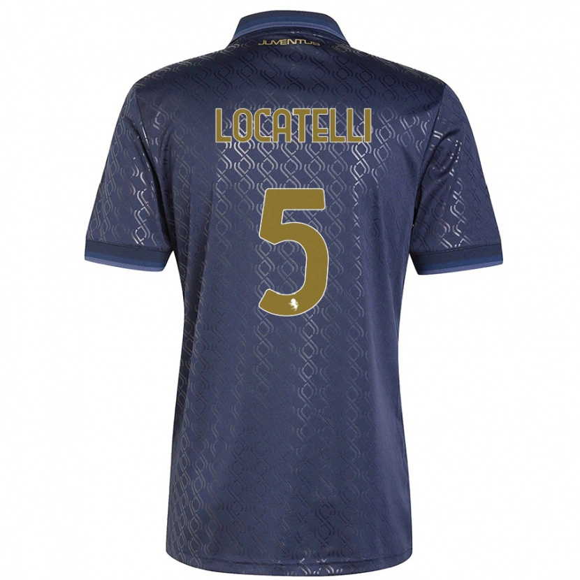 Danxen Kinderen Manuel Locatelli #5 Marineblauw Thuisshirt Derde Tenue 2024/25 T-Shirt