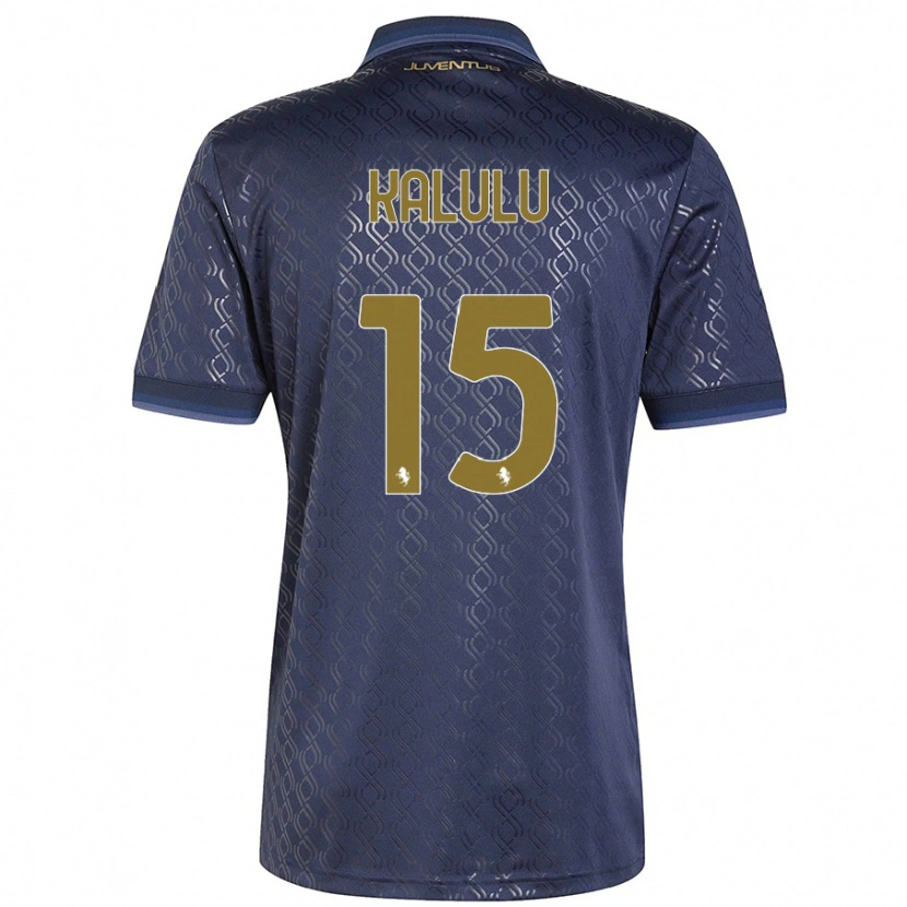 Danxen Kinderen Pierre Kalulu #15 Marineblauw Thuisshirt Derde Tenue 2024/25 T-Shirt