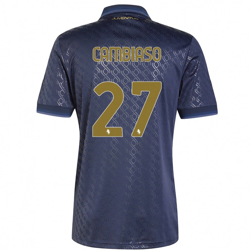 Danxen Kinderen Andrea Cambiaso #27 Marineblauw Thuisshirt Derde Tenue 2024/25 T-Shirt