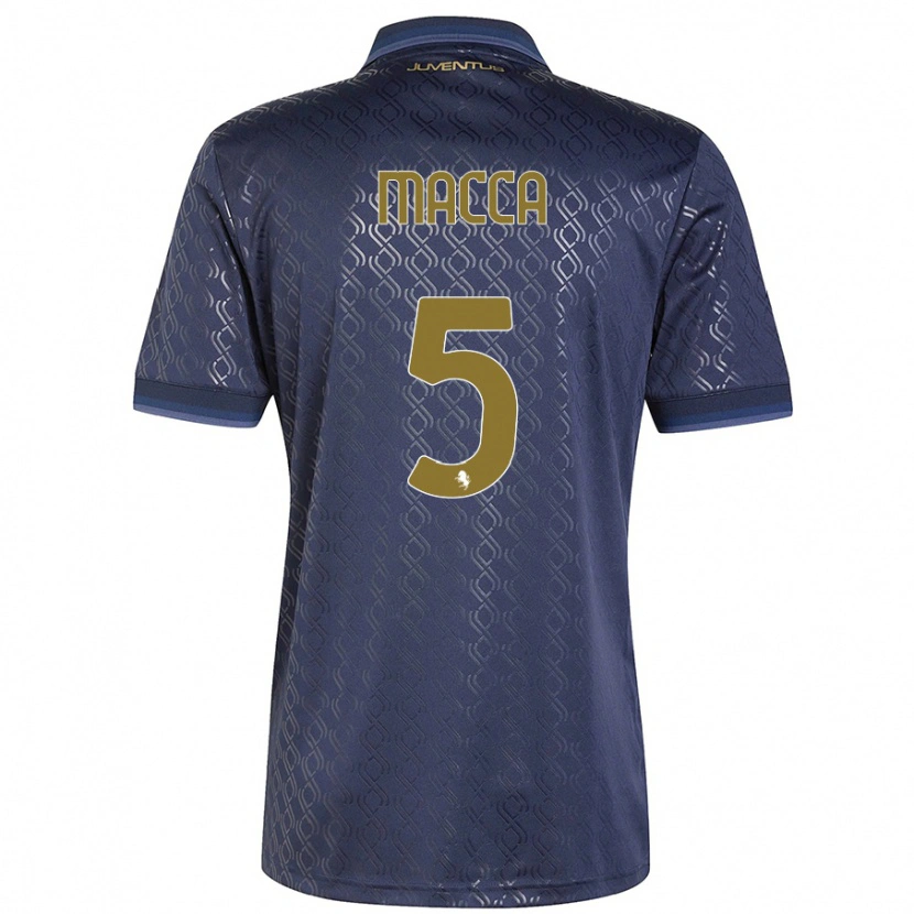 Danxen Kinderen Federico Macca #5 Marineblauw Thuisshirt Derde Tenue 2024/25 T-Shirt