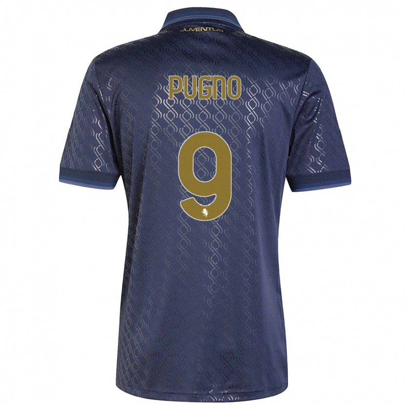 Danxen Kinderen Diego Pugno #9 Marineblauw Thuisshirt Derde Tenue 2024/25 T-Shirt