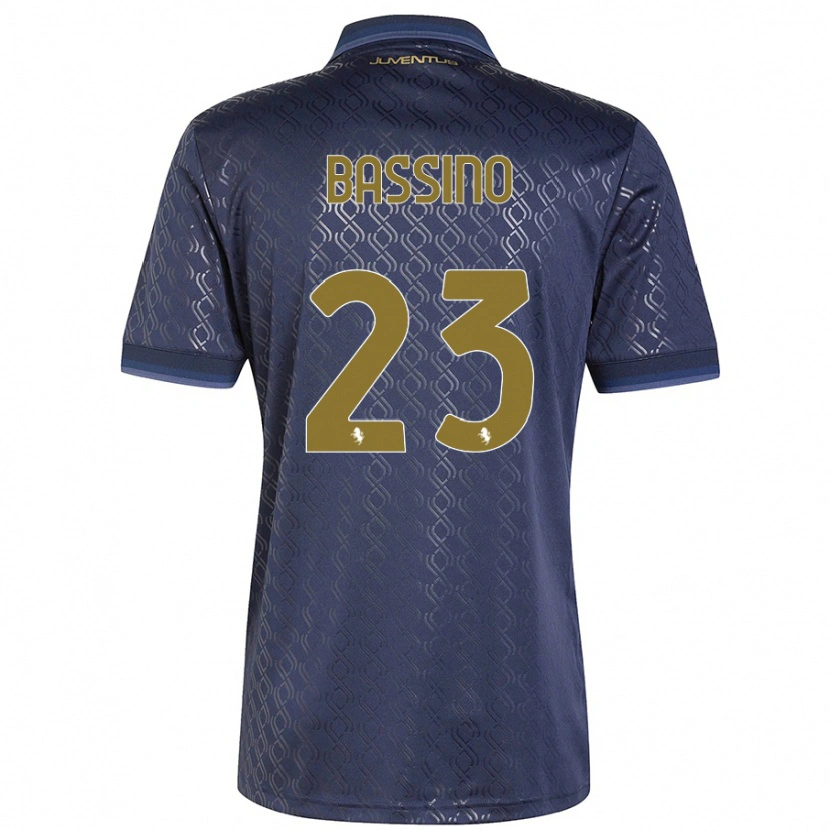 Danxen Kinderen Alessandro Bassino #23 Marineblauw Thuisshirt Derde Tenue 2024/25 T-Shirt