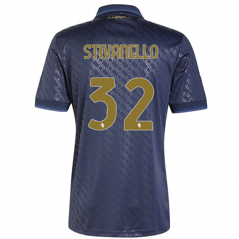 Danxen Kinderen Riccardo Stivanello #32 Marineblauw Thuisshirt Derde Tenue 2024/25 T-Shirt