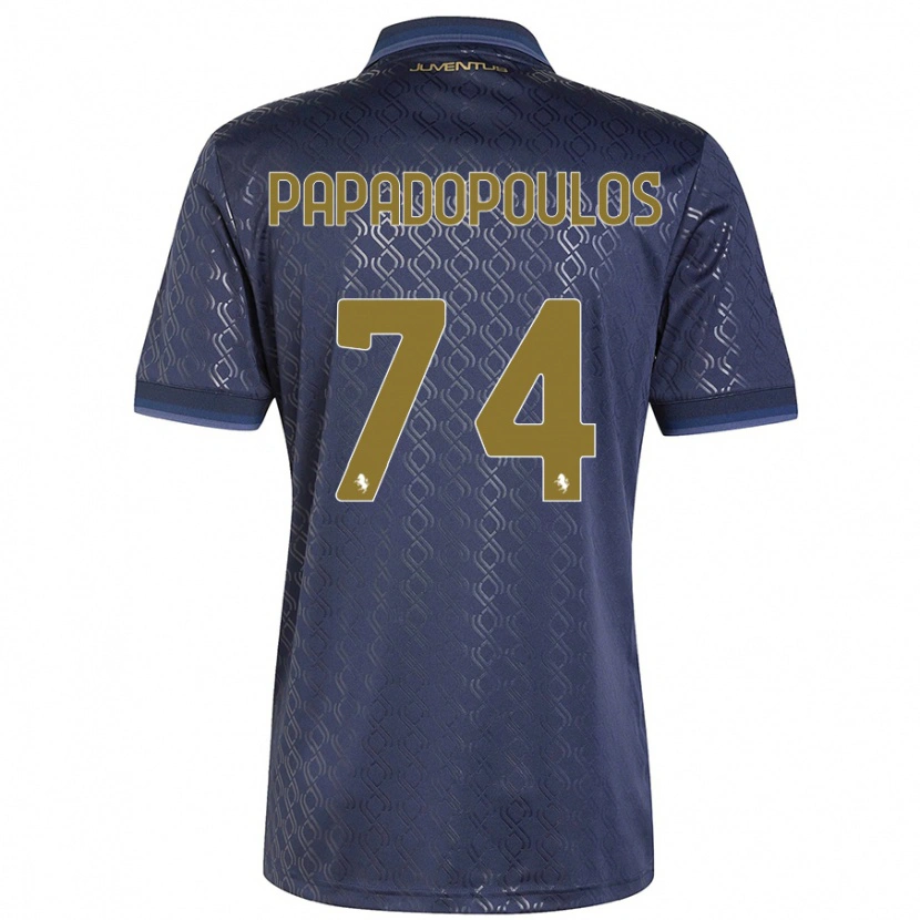 Danxen Kinderen Christos Papadopoulos #74 Marineblauw Thuisshirt Derde Tenue 2024/25 T-Shirt