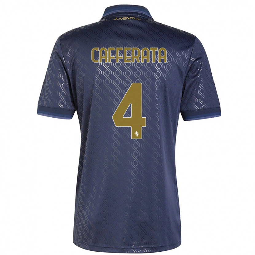 Danxen Kinderen Federica Cafferata #4 Marineblauw Thuisshirt Derde Tenue 2024/25 T-Shirt