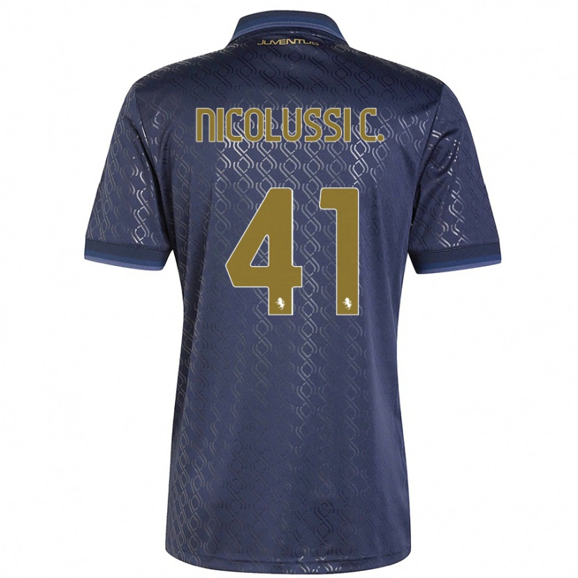 Danxen Kinderen Hans Nicolussi Caviglia #41 Marineblauw Thuisshirt Derde Tenue 2024/25 T-Shirt