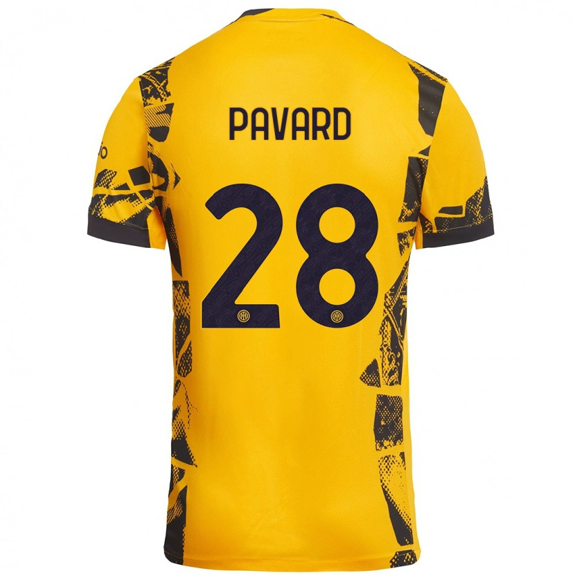 Danxen Kinderen Benjamin Pavard #28 Goud Zwart Thuisshirt Derde Tenue 2024/25 T-Shirt