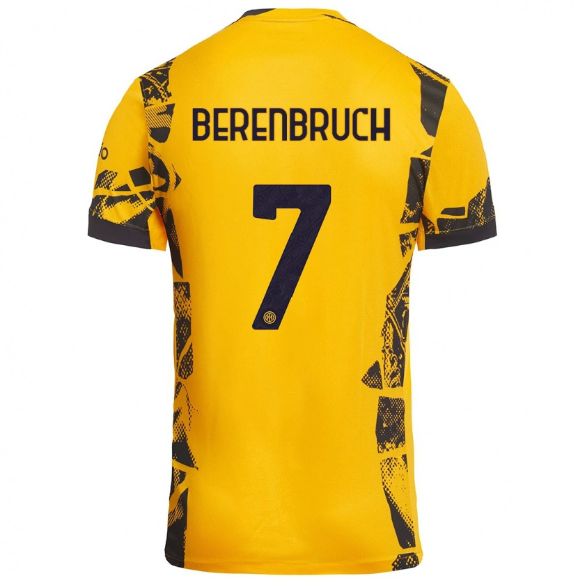 Danxen Kinderen Thomas Berenbruch #7 Goud Zwart Thuisshirt Derde Tenue 2024/25 T-Shirt