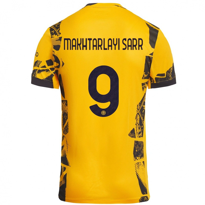 Danxen Kinderen Amadou Makhtarlayi Sarr #9 Goud Zwart Thuisshirt Derde Tenue 2024/25 T-Shirt