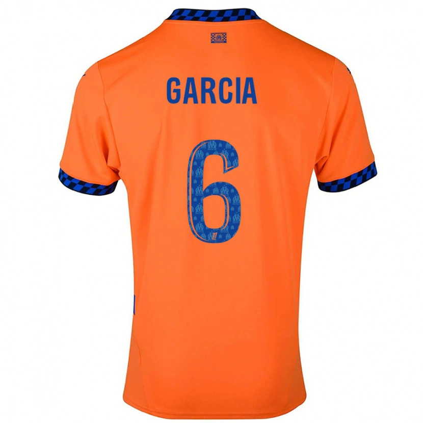 Danxen Kinderen Ulisses Garcia #6 Oranje Donkerblauw Thuisshirt Derde Tenue 2024/25 T-Shirt