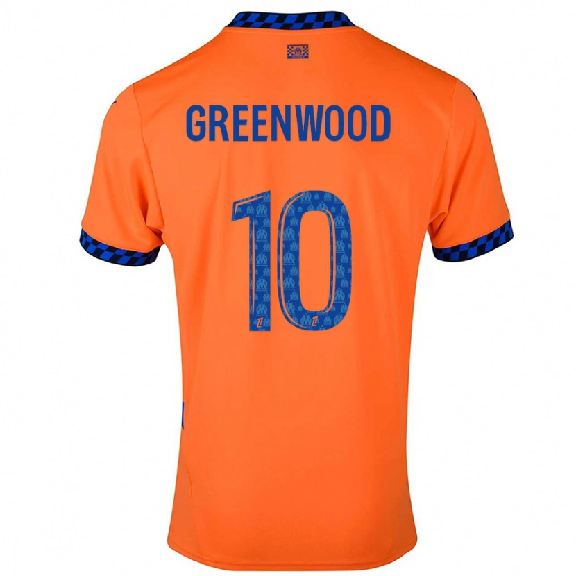 Danxen Kinderen Mason Greenwood #10 Oranje Donkerblauw Thuisshirt Derde Tenue 2024/25 T-Shirt