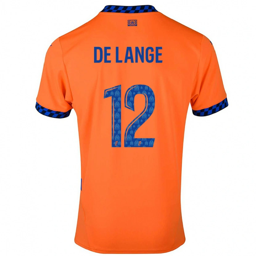 Danxen Kinderen Jeffrey De Lange #12 Oranje Donkerblauw Thuisshirt Derde Tenue 2024/25 T-Shirt