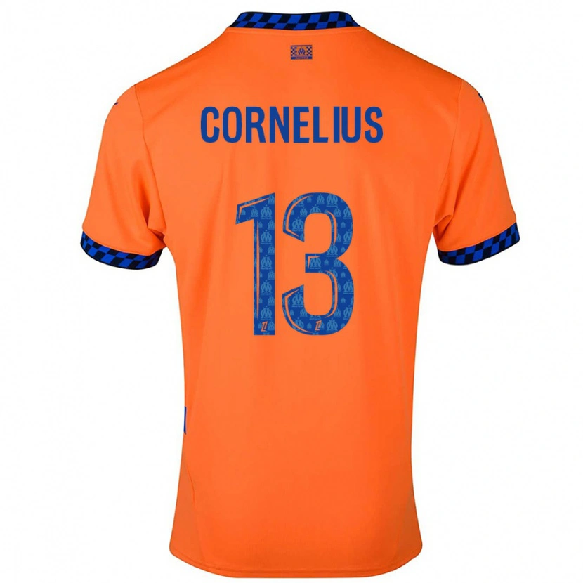 Danxen Kinderen Derek Cornelius #13 Oranje Donkerblauw Thuisshirt Derde Tenue 2024/25 T-Shirt