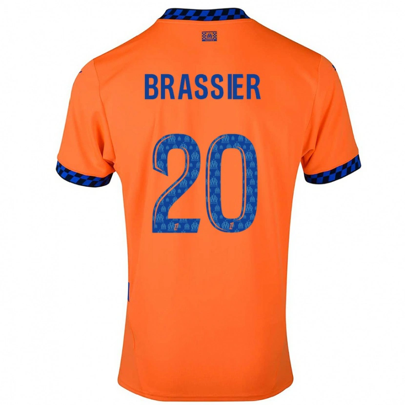 Danxen Kinderen Lilian Brassier #20 Oranje Donkerblauw Thuisshirt Derde Tenue 2024/25 T-Shirt