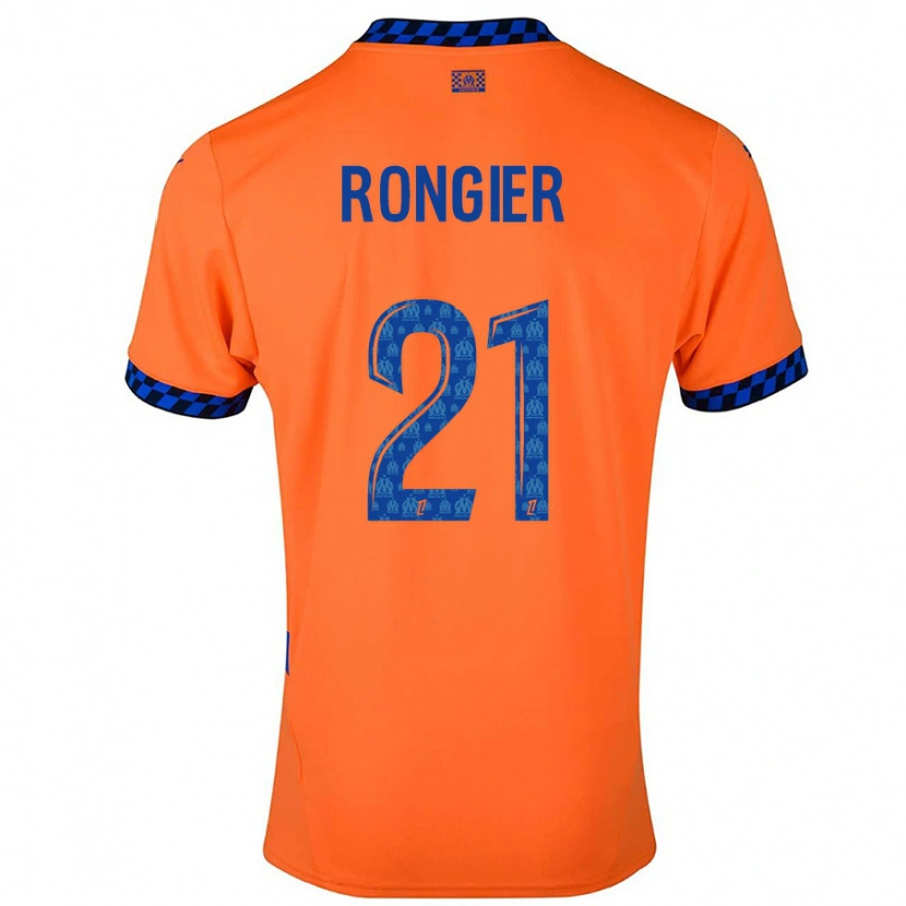 Danxen Kinderen Valentin Rongier #21 Oranje Donkerblauw Thuisshirt Derde Tenue 2024/25 T-Shirt