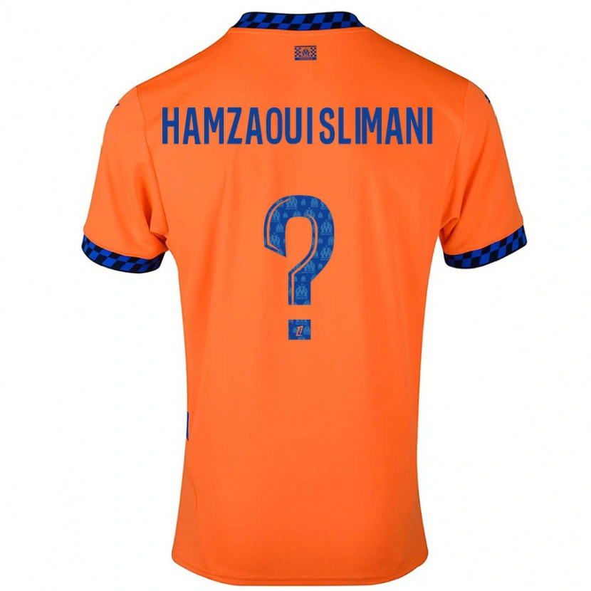 Danxen Kinderen Hilan Hamzaoui Slimani #0 Oranje Donkerblauw Thuisshirt Derde Tenue 2024/25 T-Shirt