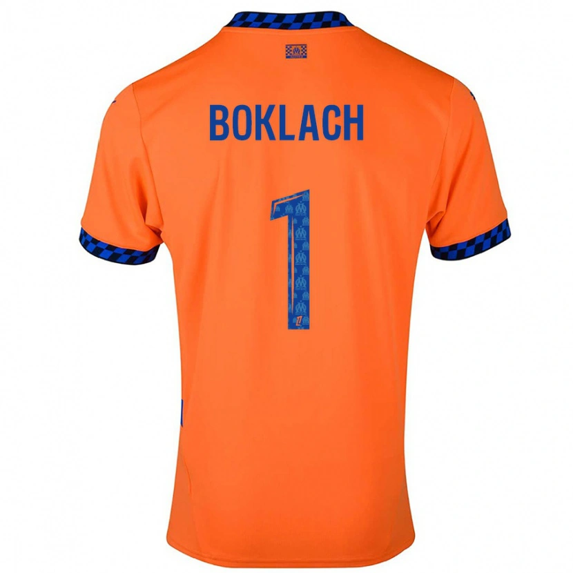 Danxen Kinderen Kateryna Boklach #1 Oranje Donkerblauw Thuisshirt Derde Tenue 2024/25 T-Shirt