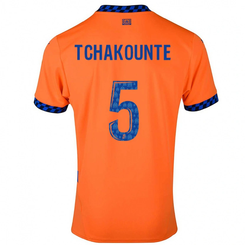 Danxen Kinderen Annaëlle Tchakounté #5 Oranje Donkerblauw Thuisshirt Derde Tenue 2024/25 T-Shirt