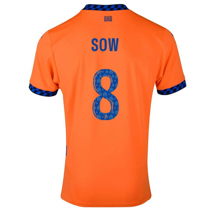 Danxen Kinderen Mbayang Sow #8 Oranje Donkerblauw Thuisshirt Derde Tenue 2024/25 T-Shirt