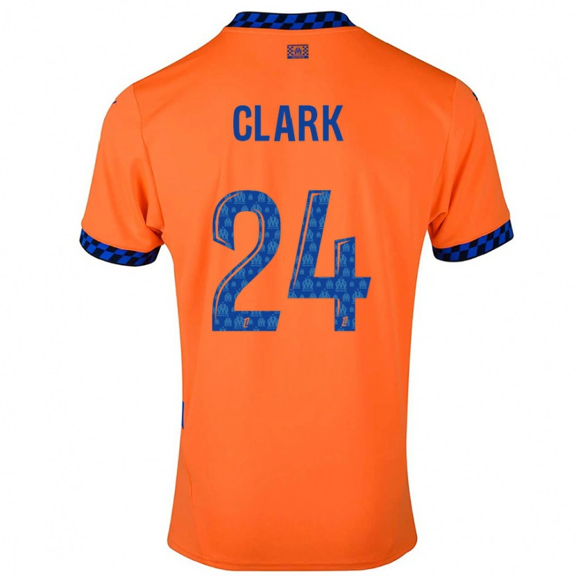 Danxen Kinderen Ashley Clark #24 Oranje Donkerblauw Thuisshirt Derde Tenue 2024/25 T-Shirt