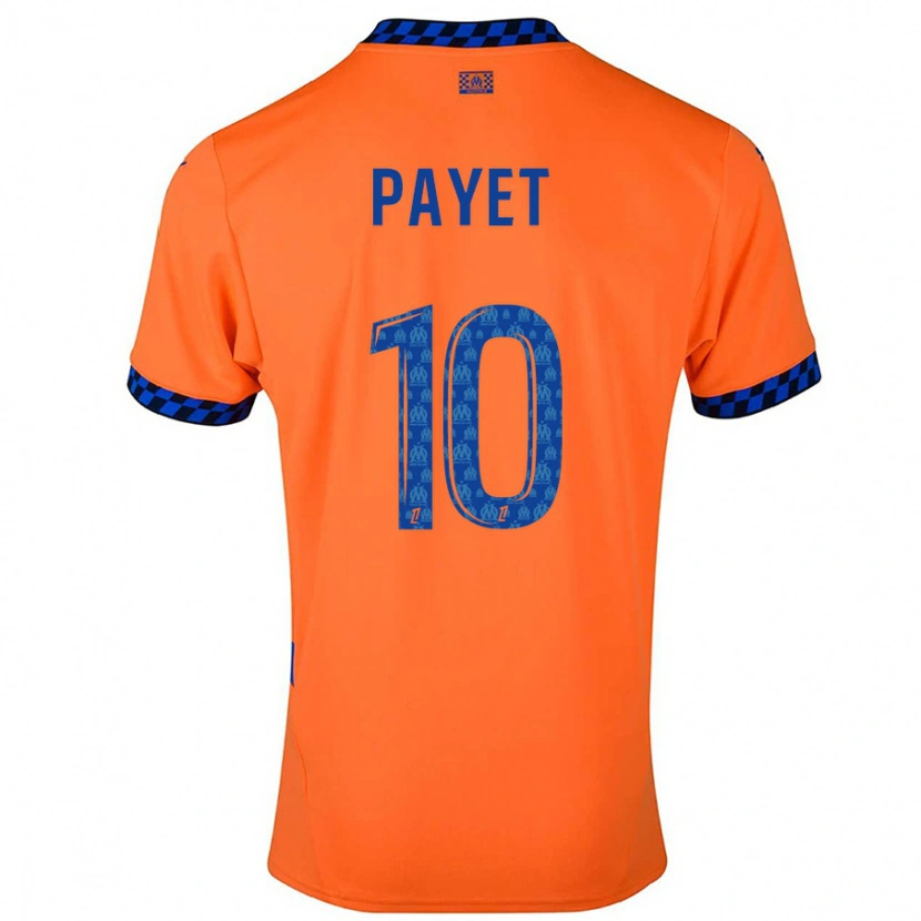 Danxen Kinderen Dimitri Payet #10 Oranje Donkerblauw Thuisshirt Derde Tenue 2024/25 T-Shirt