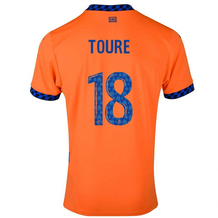 Danxen Kinderen Isaak Toure #18 Oranje Donkerblauw Thuisshirt Derde Tenue 2024/25 T-Shirt