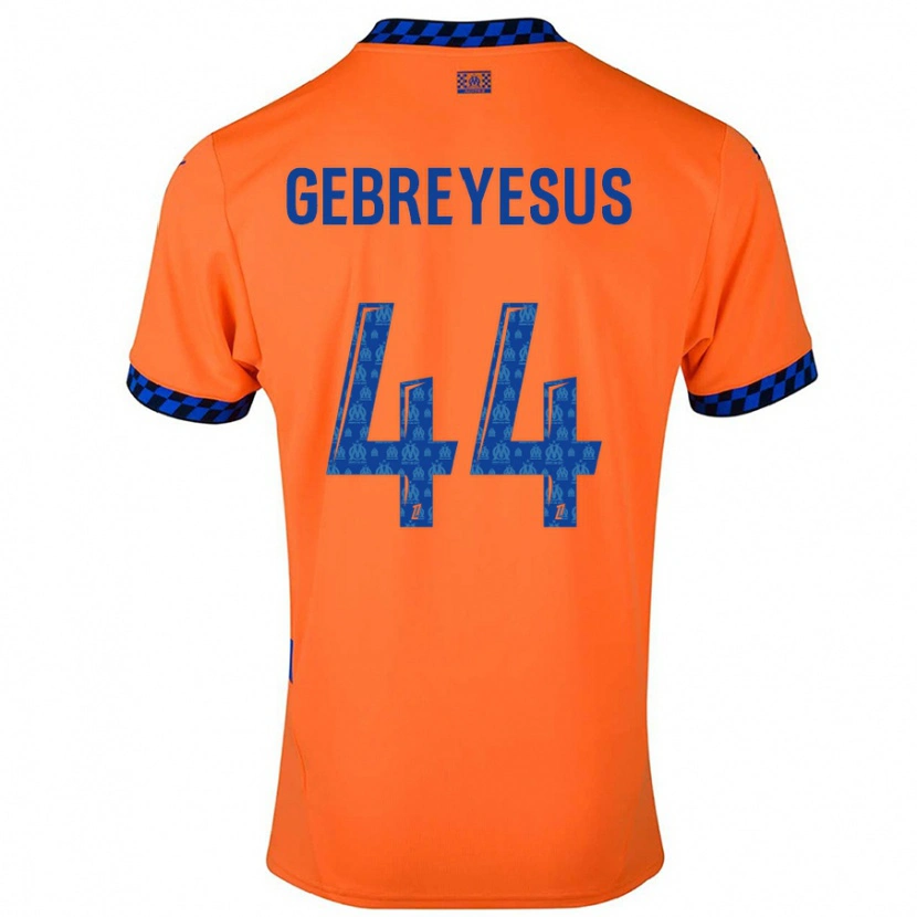 Danxen Kinderen Esey Gebreyesus #44 Oranje Donkerblauw Thuisshirt Derde Tenue 2024/25 T-Shirt