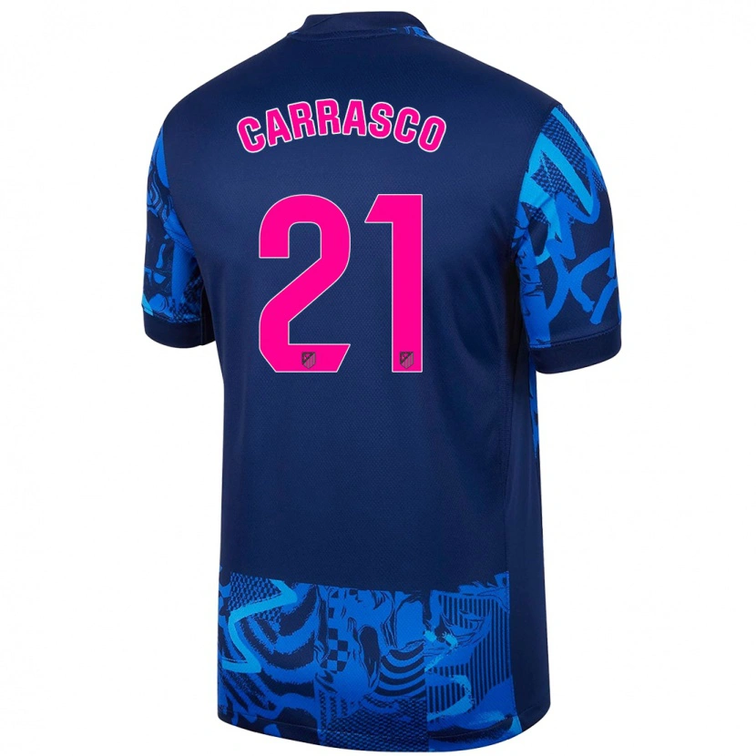 Danxen Kinderen Yannick Carrasco #21 Koningsblauw Thuisshirt Derde Tenue 2024/25 T-Shirt