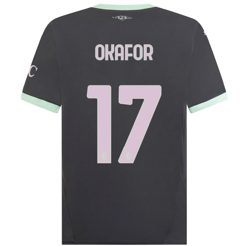 Danxen Kinderen Noah Okafor #17 Grijs Thuisshirt Derde Tenue 2024/25 T-Shirt