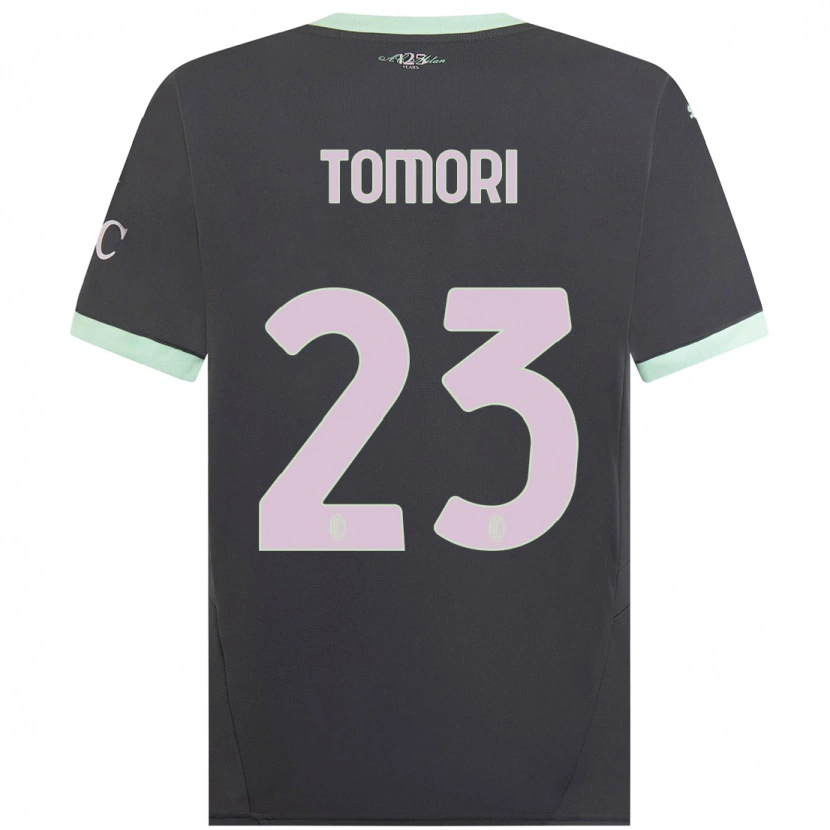 Danxen Kinderen Fikayo Tomori #23 Grijs Thuisshirt Derde Tenue 2024/25 T-Shirt