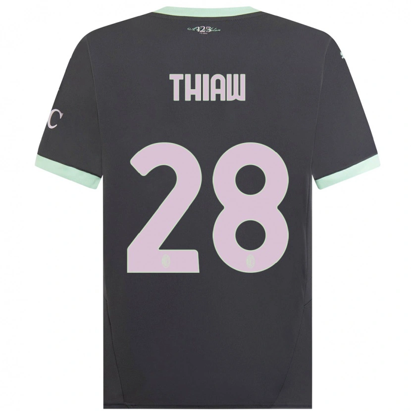 Danxen Kinderen Malick Thiaw #28 Grijs Thuisshirt Derde Tenue 2024/25 T-Shirt