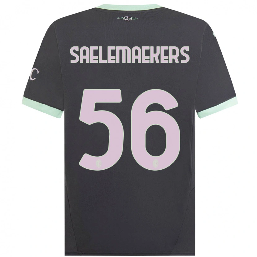 Danxen Kinderen Alexis Saelemaekers #56 Grijs Thuisshirt Derde Tenue 2024/25 T-Shirt