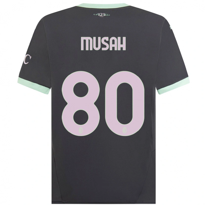 Danxen Kinderen Yunus Musah #80 Grijs Thuisshirt Derde Tenue 2024/25 T-Shirt