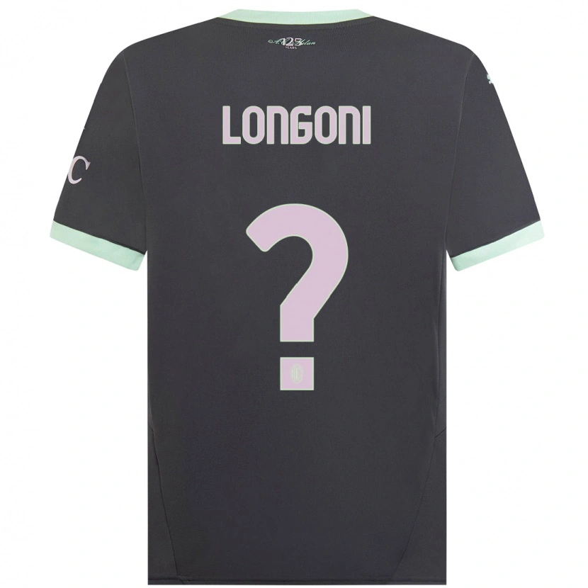 Danxen Kinderen Alessandro Longoni #0 Grijs Thuisshirt Derde Tenue 2024/25 T-Shirt