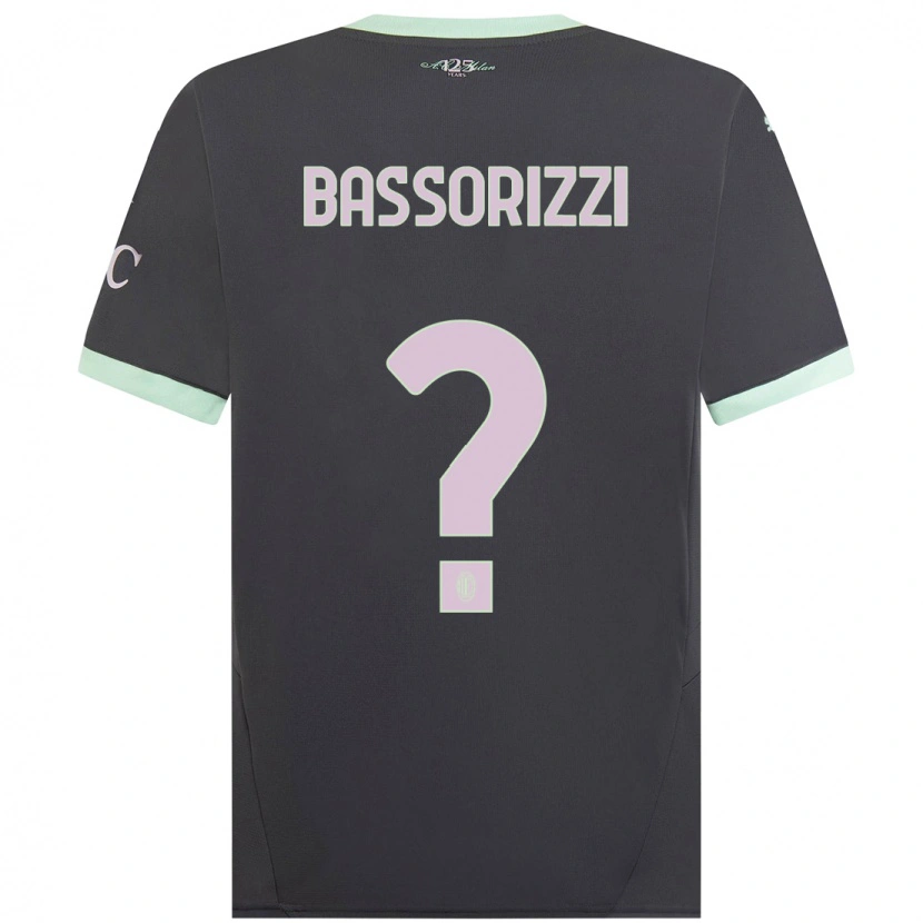 Danxen Kinderen Carlo Bassorizzi #0 Grijs Thuisshirt Derde Tenue 2024/25 T-Shirt