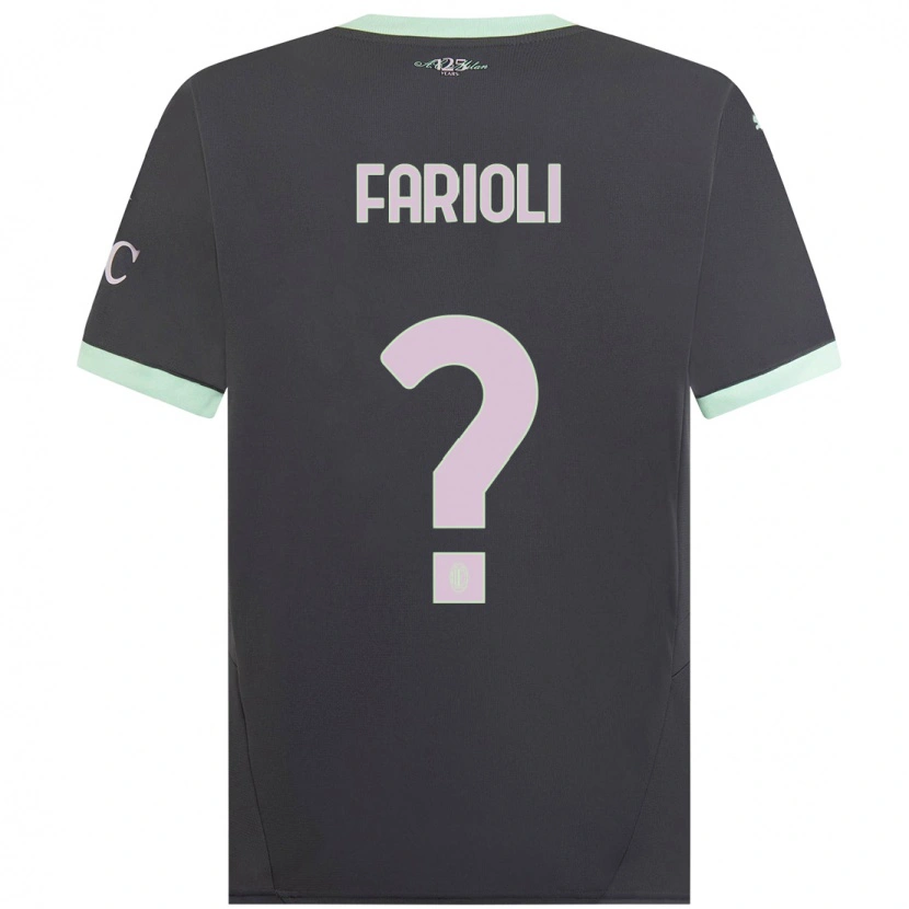 Danxen Kinderen Simone Farioli #0 Grijs Thuisshirt Derde Tenue 2024/25 T-Shirt