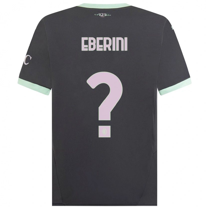 Danxen Kinderen Daniele Eberini #0 Grijs Thuisshirt Derde Tenue 2024/25 T-Shirt